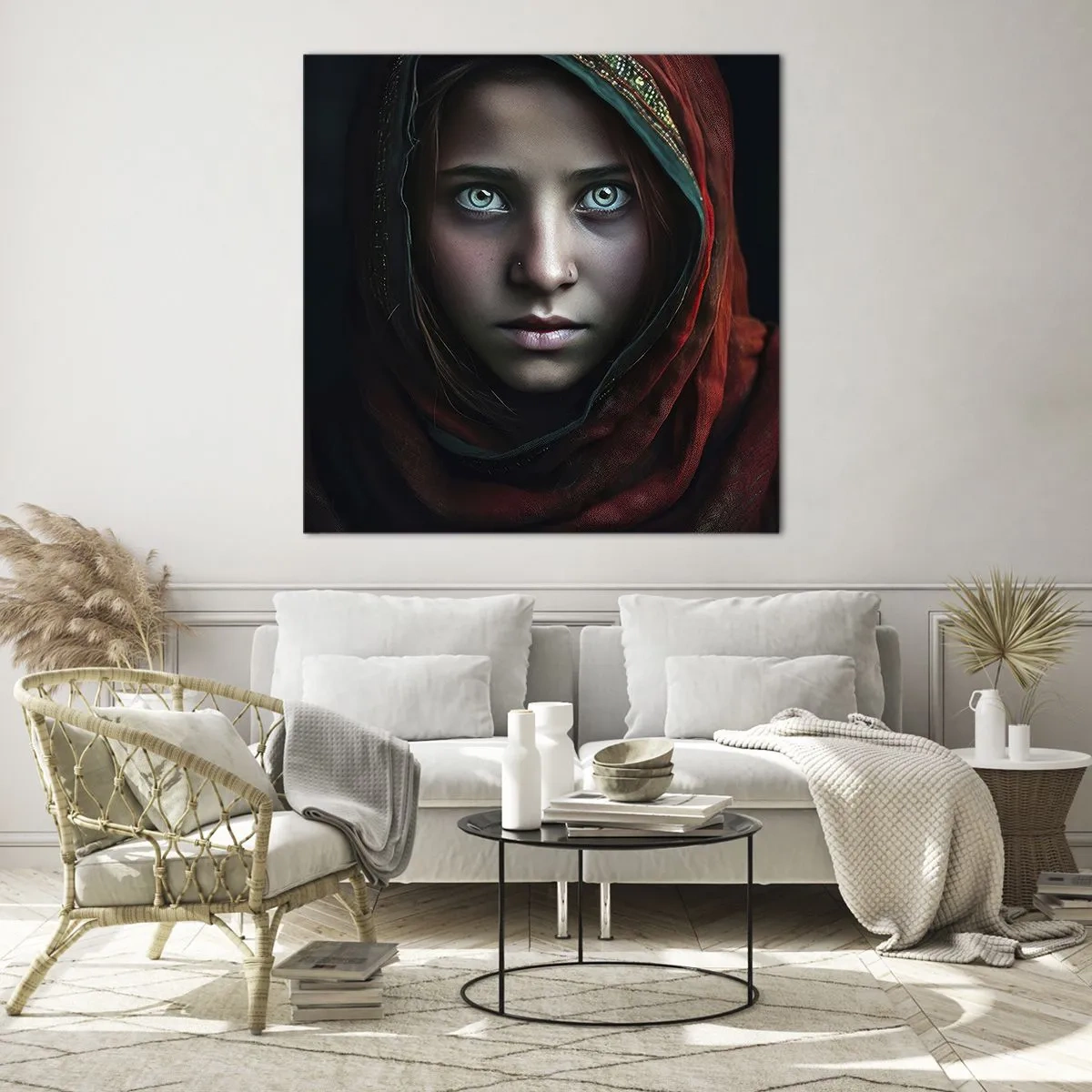 Tablou pe sticlă - Prințesa orientală - 60x60 cm