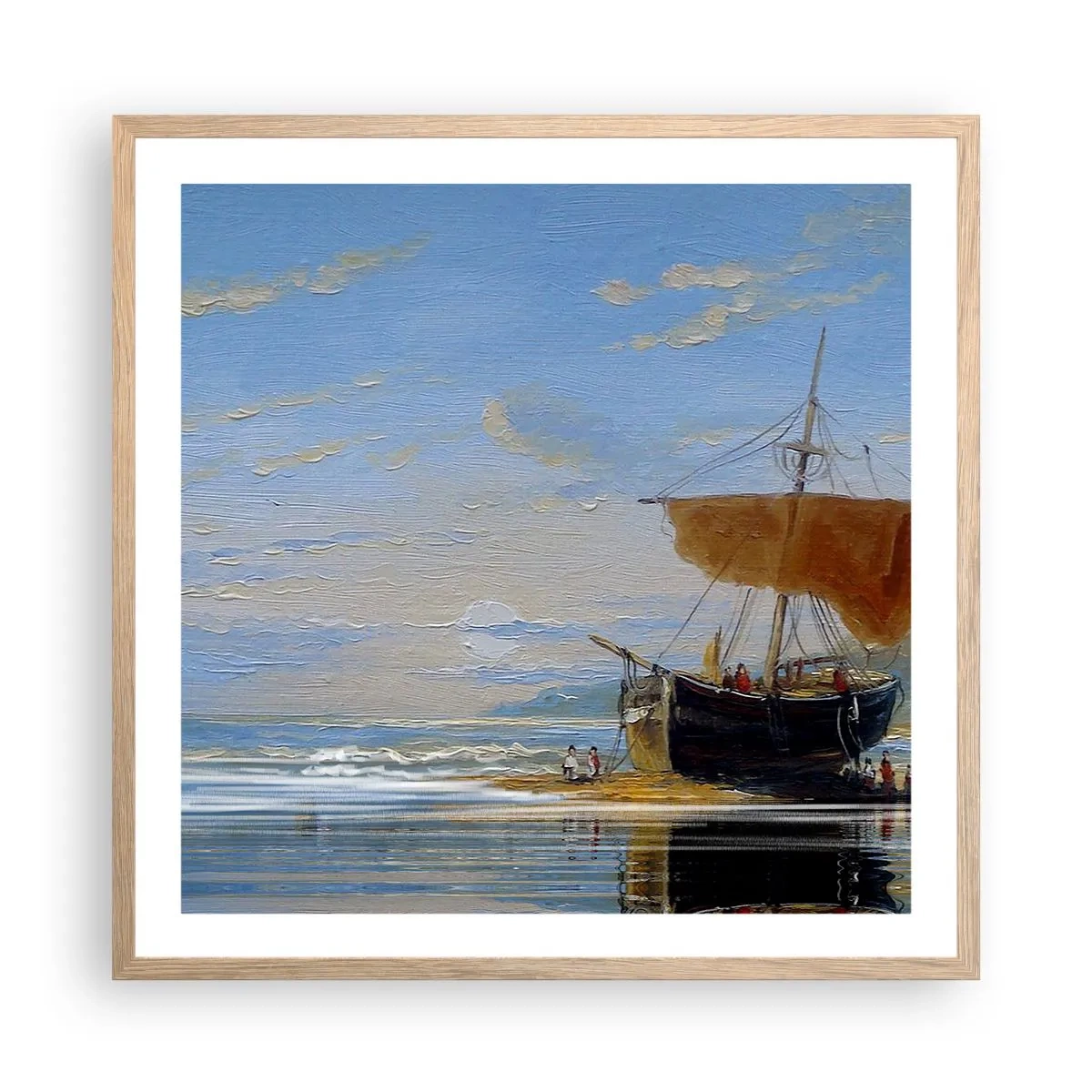 Poster în ramă de stejar deschis - Apă, pământ, aer - 60x60 cm