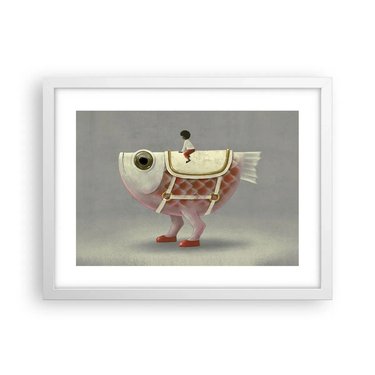 Poster în ramă albă - Călărețul Pescărel - 40x30 cm