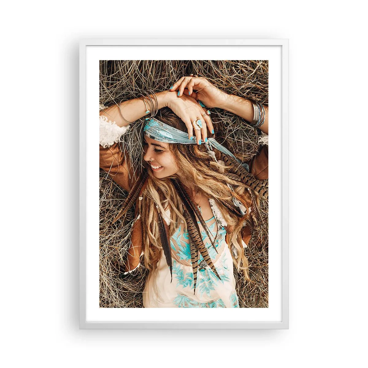 Poster în ramă albă - În drum spre vara iubirii - 50x70 cm