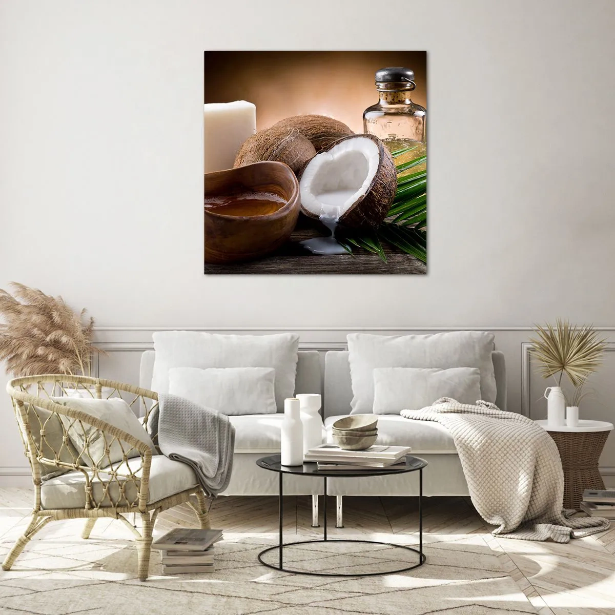 Tablou pe sticlă - Sănătate din insulele tropicale - 70x70 cm