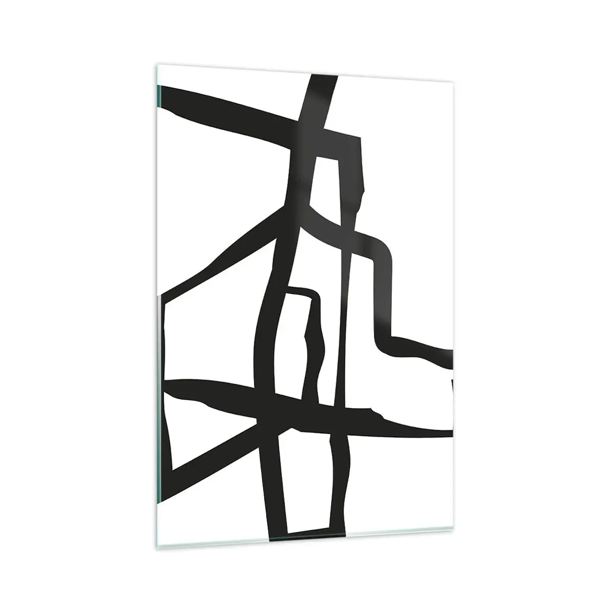 Tablou pe sticlă - Construcție în alb și negru - 80x120 cm