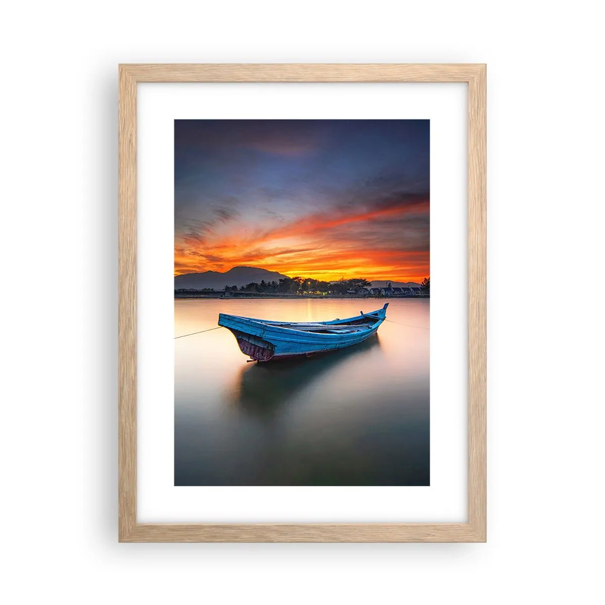 Poster în ramă de stejar deschis - O noapte bună înainte - 30x40 cm