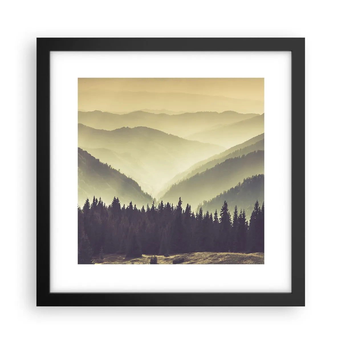 Poster în ramă neagră - Dincolo de munți... - 30x30 cm