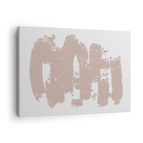 Tablou pe pânză Canvas - Forme roz pal pe un fundal deschis - 70x50cm - Abstracție în roz moale - Decorațiune modernă pentru perete pentru living și dormitor ARTTOR