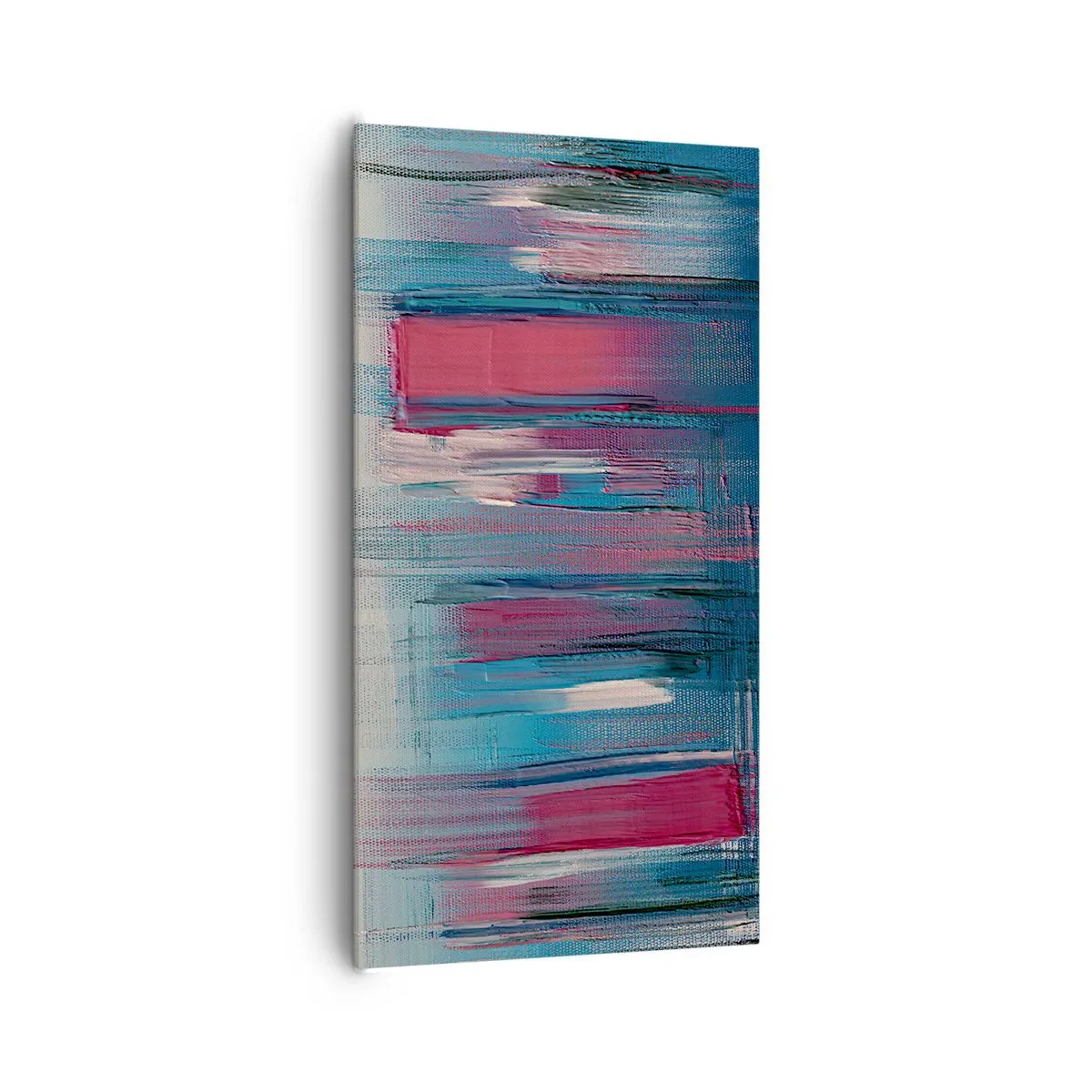 Tablou pe pânză - Compoziție verticală în albastru și roșu - 65x120 cm