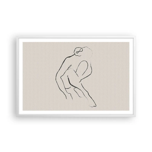 Poster în ramă albă - Schiță intimă - 91x61 cm