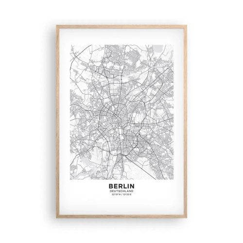 Poster în ramă de stejar deschis - Floare de Berlin - 61x91 cm