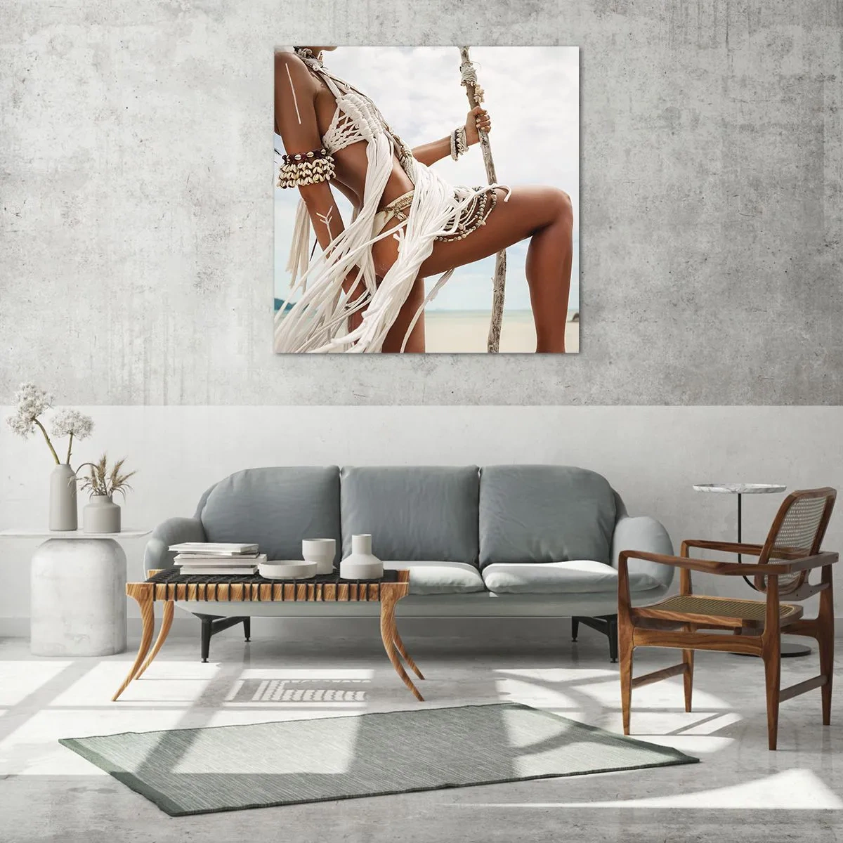 Tablou pe sticlă - Preoteasa Soarelui - 70x70 cm