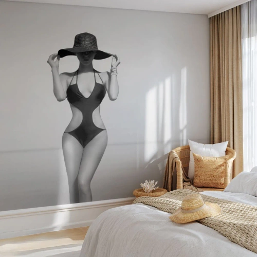 Fototapetă personalizată Premium Canvas - Numele meu este: Eleganța - Femeie, plajă, Modă