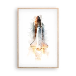 Poster în ramă de stejar deschis - Exploratorii la start - 61x91 cm