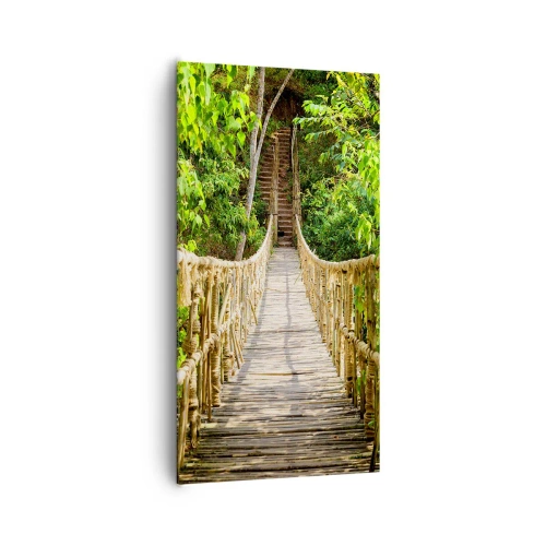 Tablou pe pânză - Suspendat în verde - 65x120 cm