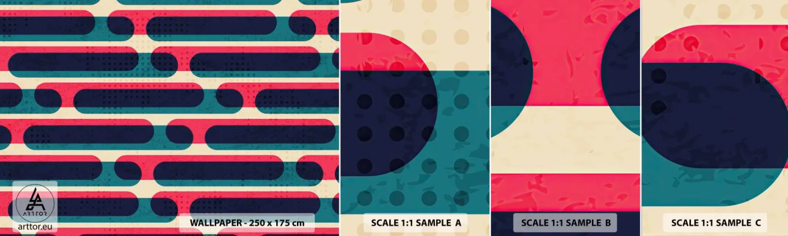 Mostră de Tapet Standard Eco - Înăuntru și înainte - Abstracția, Bucată, Artă Modernă - 100x30 cm