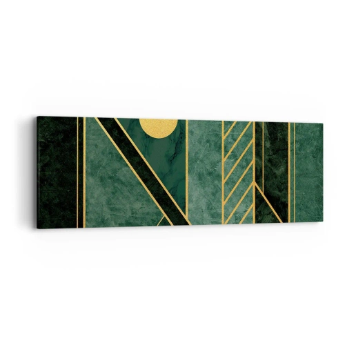 Tablou pe pânză - Dinamica aurului și a azurului - 90x30 cm