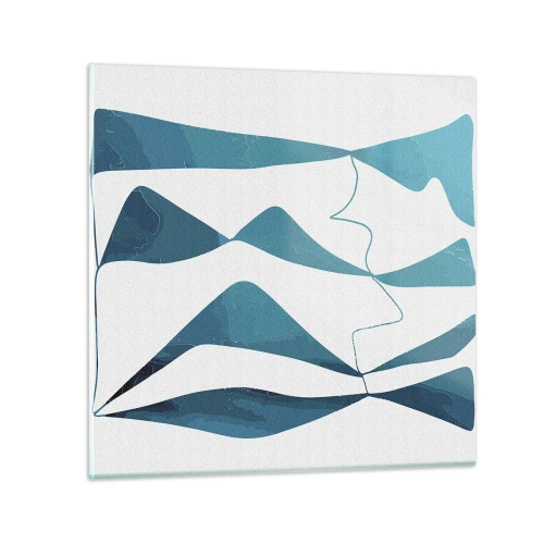 Tablou pe sticlă - Abstracție: relație turcoaz - 70x70 cm