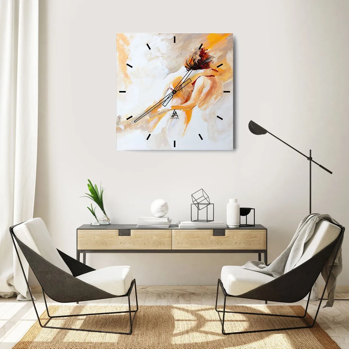 Ceas de perete - Ceas pe sticlă - În cerul proximității - 40x40 cm