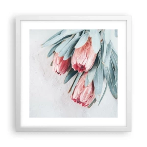 Poster în ramă albă - Rușinate de propria lor frumusețe - 40x40 cm