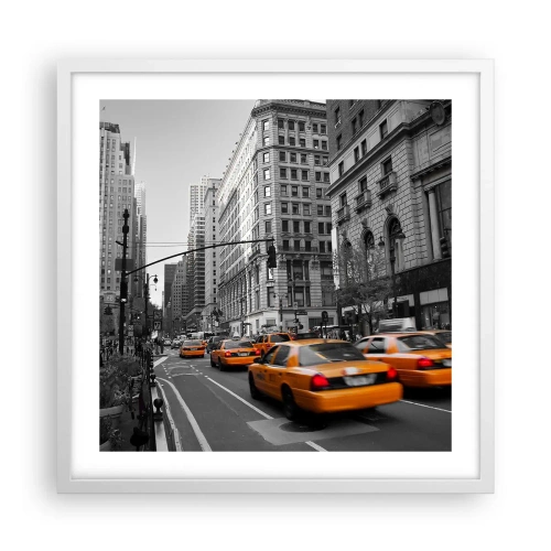 Poster în ramă albă - Soarele marelui oraș - 50x50 cm