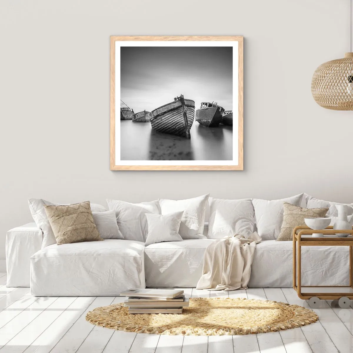 Poster în ramă de stejar deschis - Acum sunt doar amintiri... - 50x50 cm