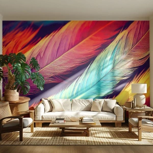 Tapet Premium Sand - Curcubeu cu pene - pene, Ușoară, Colorat - 100x70 cm