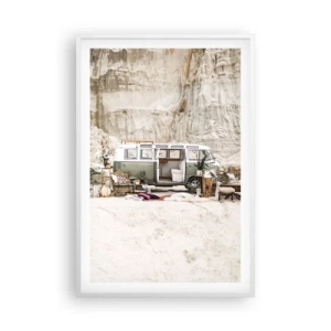 Poster în ramă albă - Să înceapă călătoria - 61x91 cm