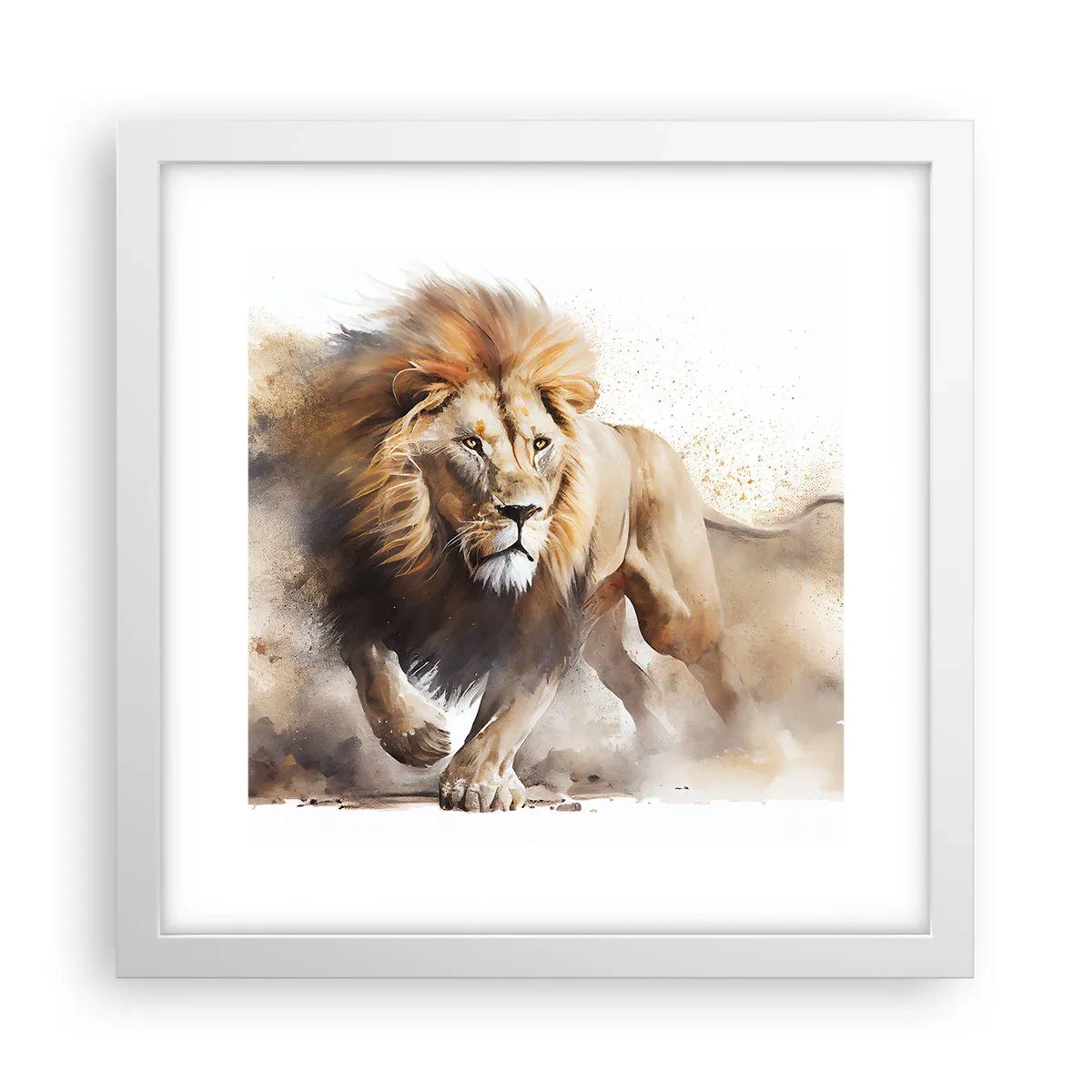 Poster în ramă albă - Regele se mișcă - 30x30 cm