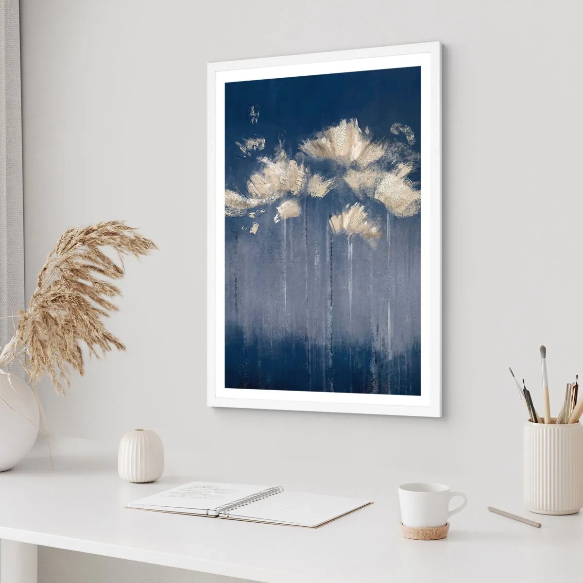 Poster în ramă albă - Ca petalele în vânt - 30x40 cm