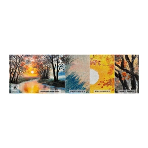 Mostră tapet Premium Sand - Atmosferă de toamnă - Peisaj, Râu, Copaci - 100x30 cm