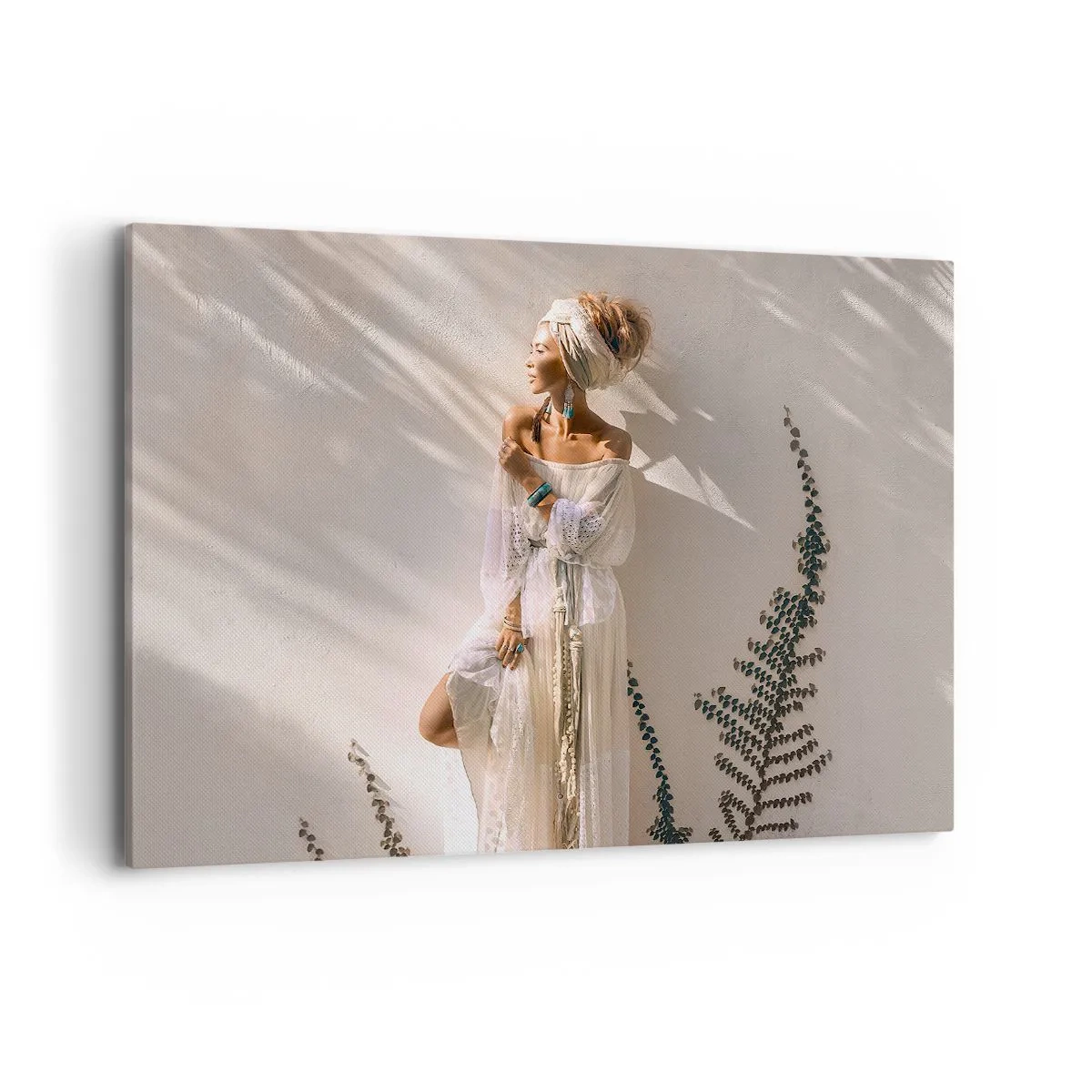 Tablou pe pânză - Soarele și fata - 120x80 cm