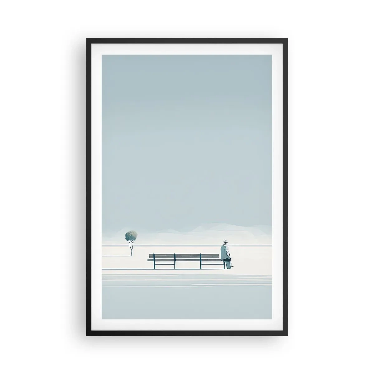 Poster în ramă neagră - Da, aștept. - 61x91 cm