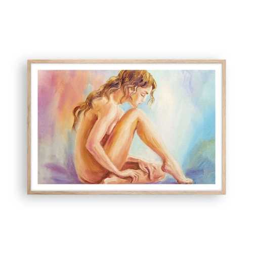 Poster în ramă de stejar deschis - Gest de tinerețe - 91x61 cm