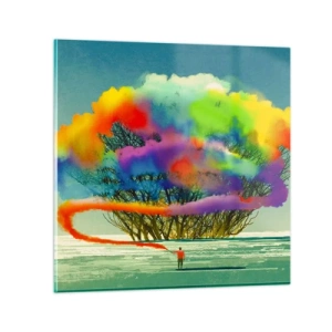 Tablou pe sticlă - Aducând această lume la viață - 50x50 cm