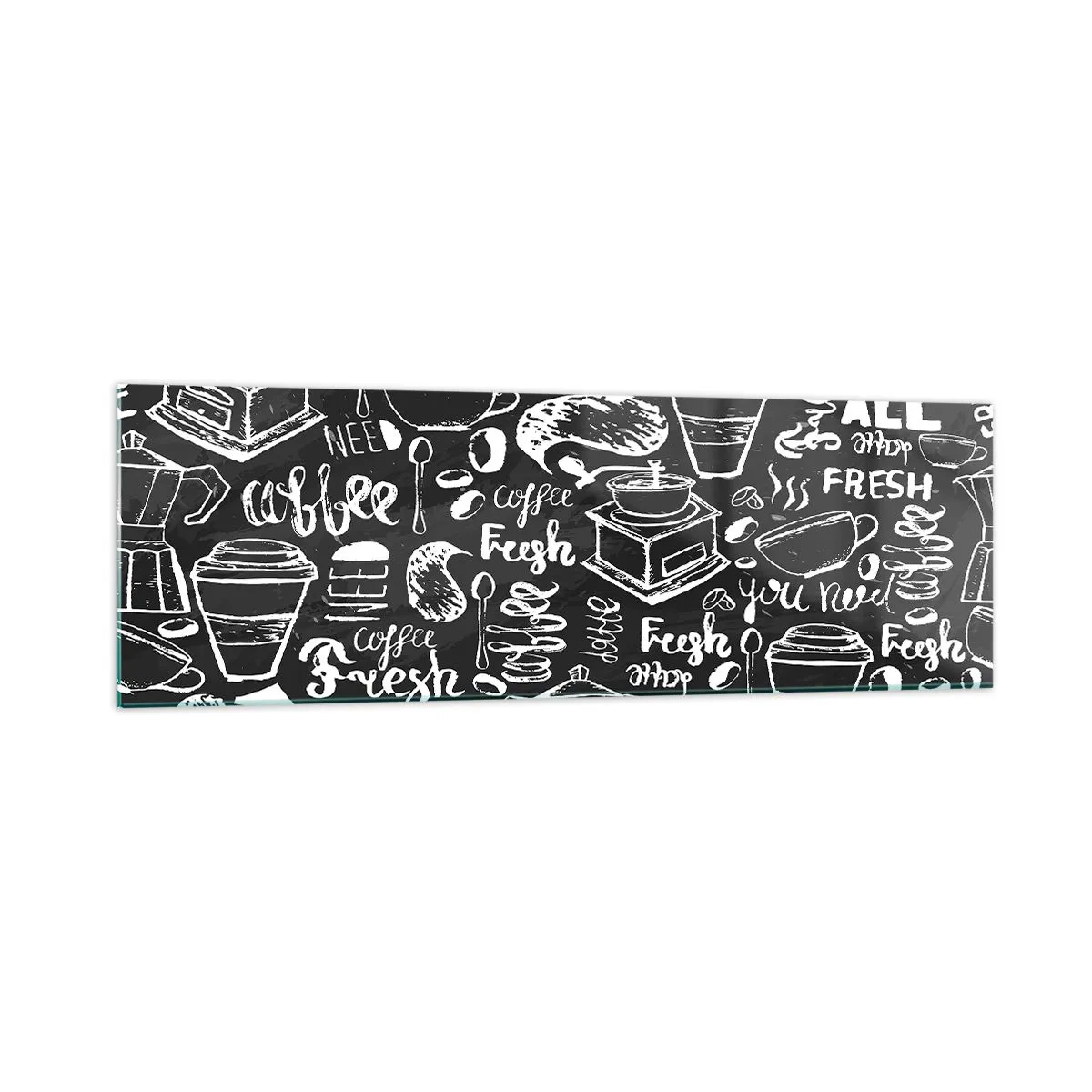 Tablou pe sticlă - All you need is… - 160x50 cm