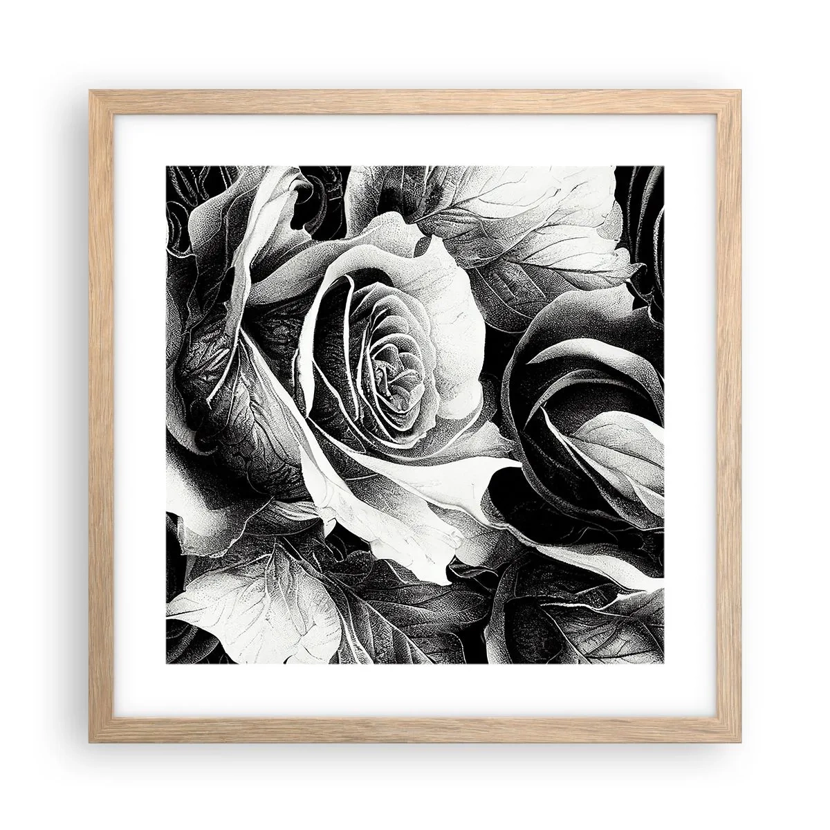 Poster în ramă de stejar deschis - Mereu regina - 40x40 cm