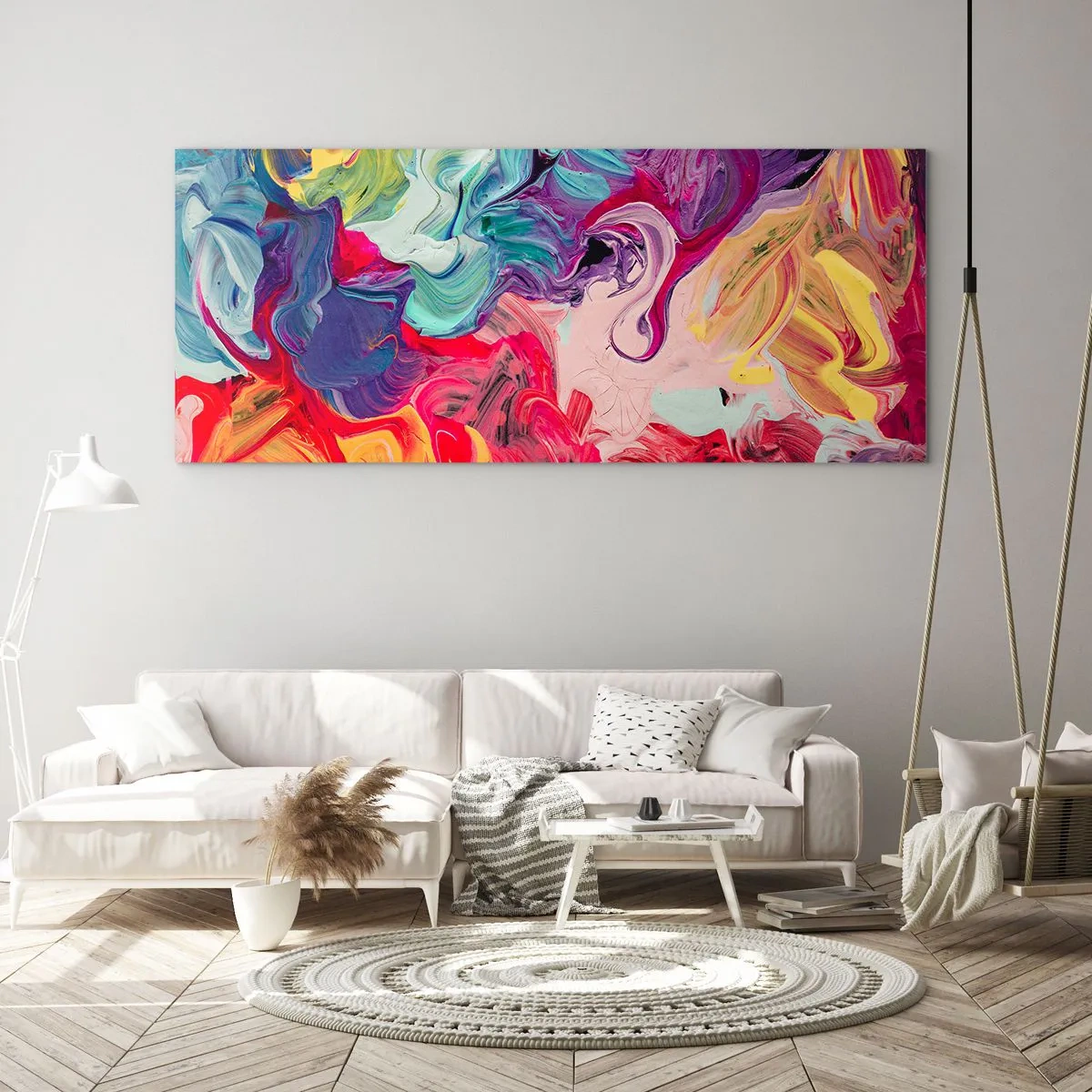 Tablou pe sticlă - Nașterea culorii - 120x50 cm