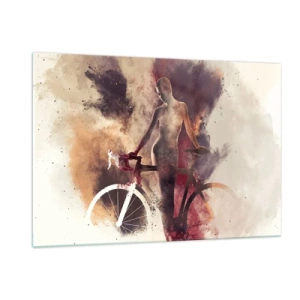 Tablou pe sticlă - În forme de marmură sufletul ciclist - 120x80 cm