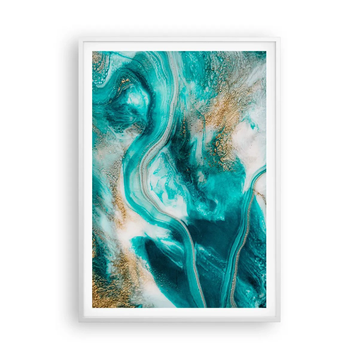 Poster în ramă albă - Râul de aur - 70x100 cm