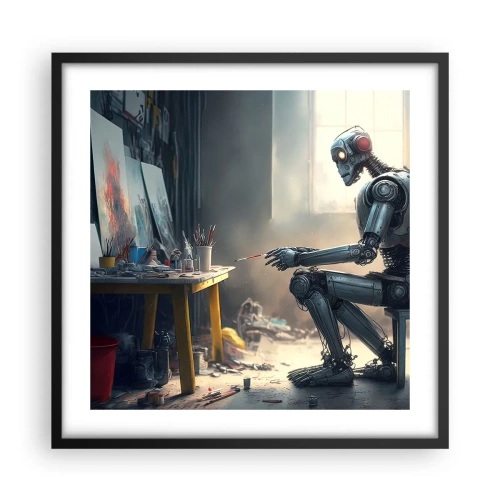 Poster în ramă neagră - Actul de creație - 50x50 cm