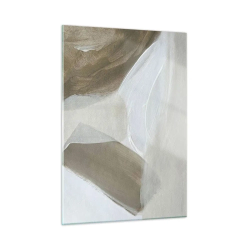 Tablou pe sticlă - Val de alb - 50x70 cm