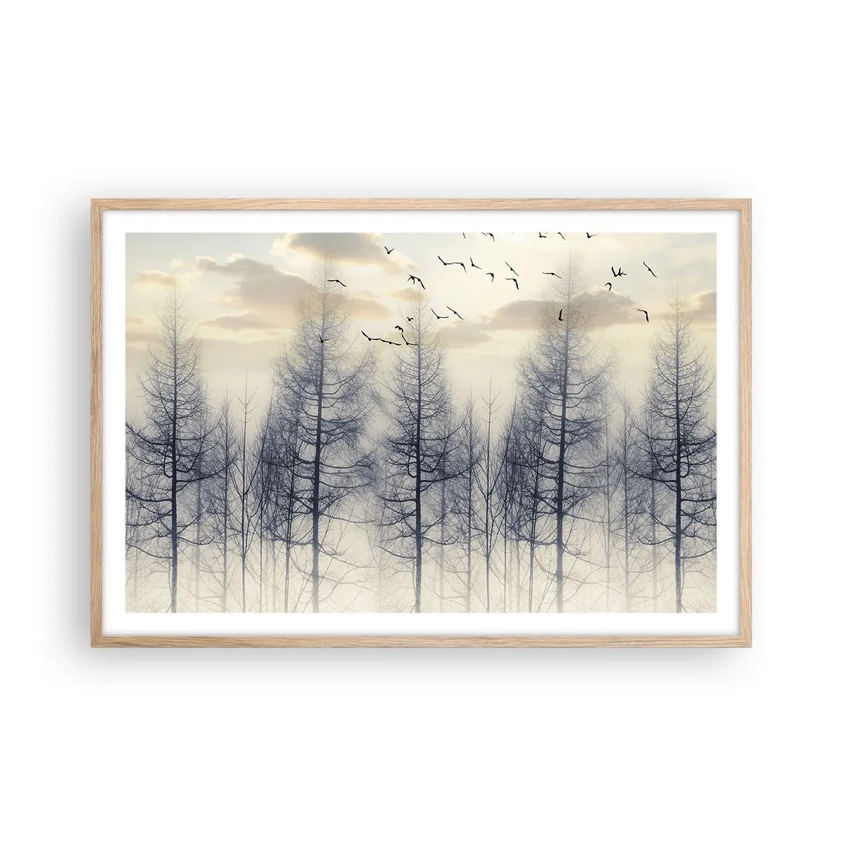 Poster în ramă de stejar deschis - Spiritele pădurii - 91x61 cm