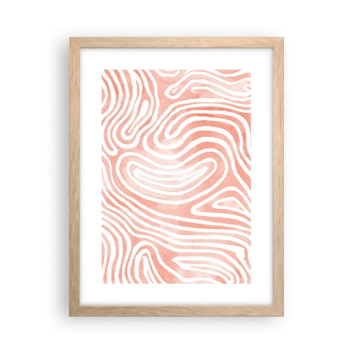Poster în ramă de stejar deschis - Într-un labirint de coral - 30x40 cm