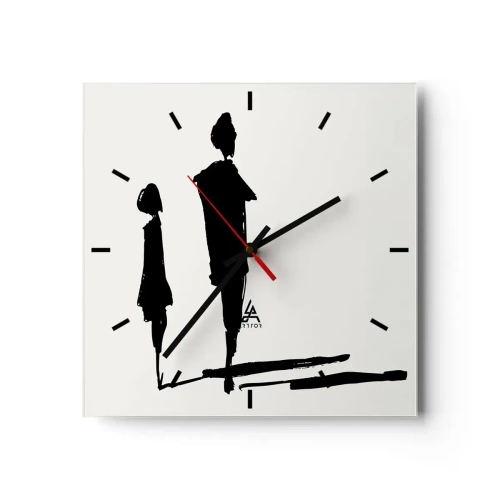 Ceas de perete - Ceas pe sticlă - Cu siguranță împreună? - 30x30 cm