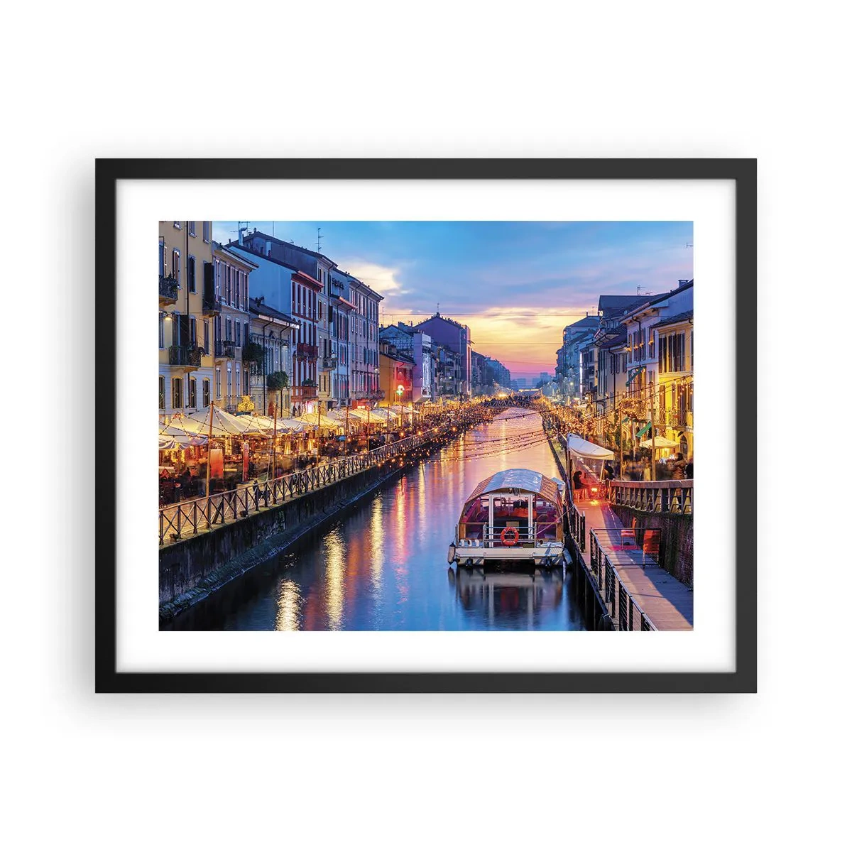 Poster în ramă neagră - O seară de lumină și distracție - 50x40 cm