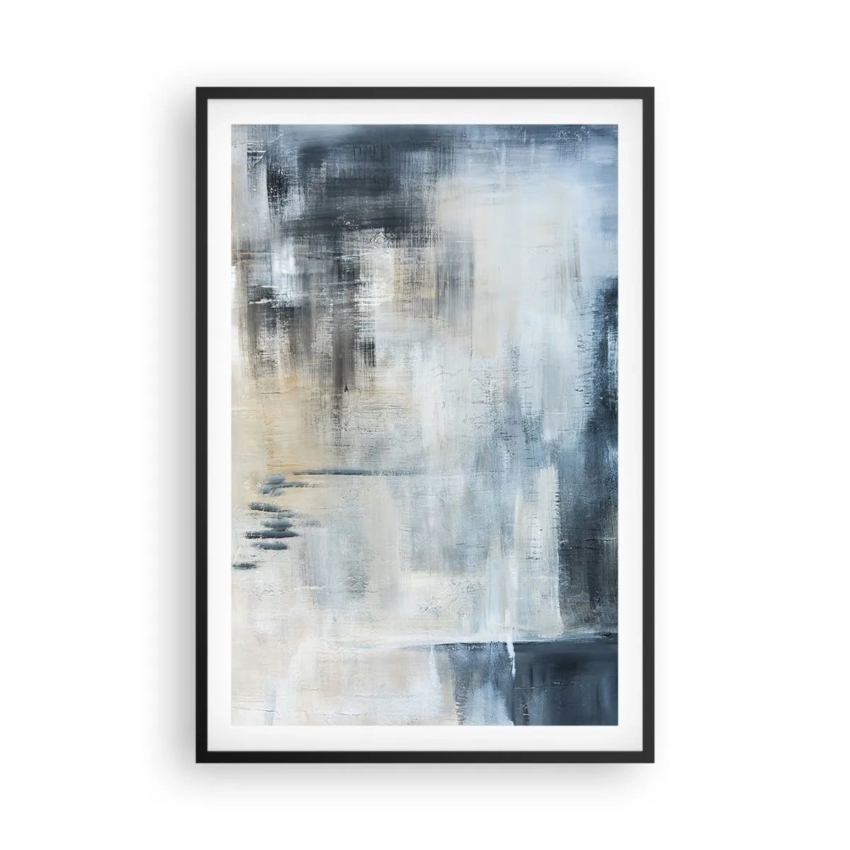 Poster în ramă neagră - În spatele unui voal albastru - 61x91 cm