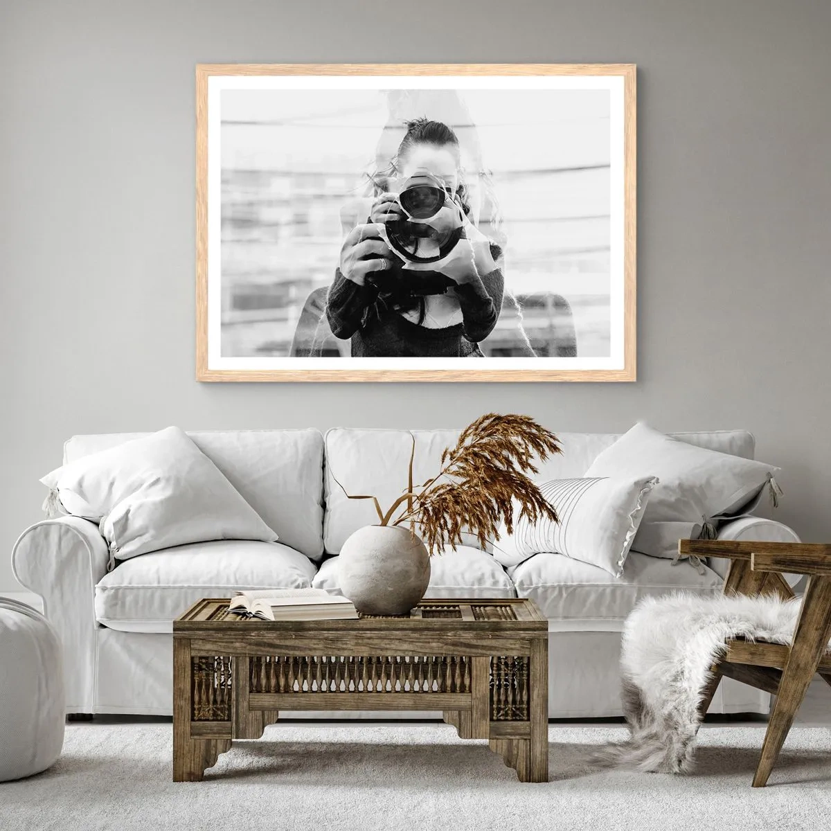 Poster în ramă de stejar deschis - Creator și material - 100x70 cm