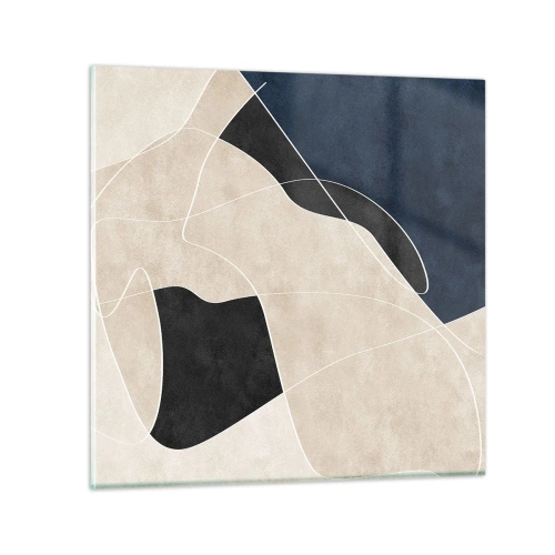 Tablou pe sticlă - Compoziție abstractă - contrast de culori - 30x30 cm