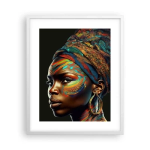 Poster în ramă albă - Regina africană - 40x50 cm