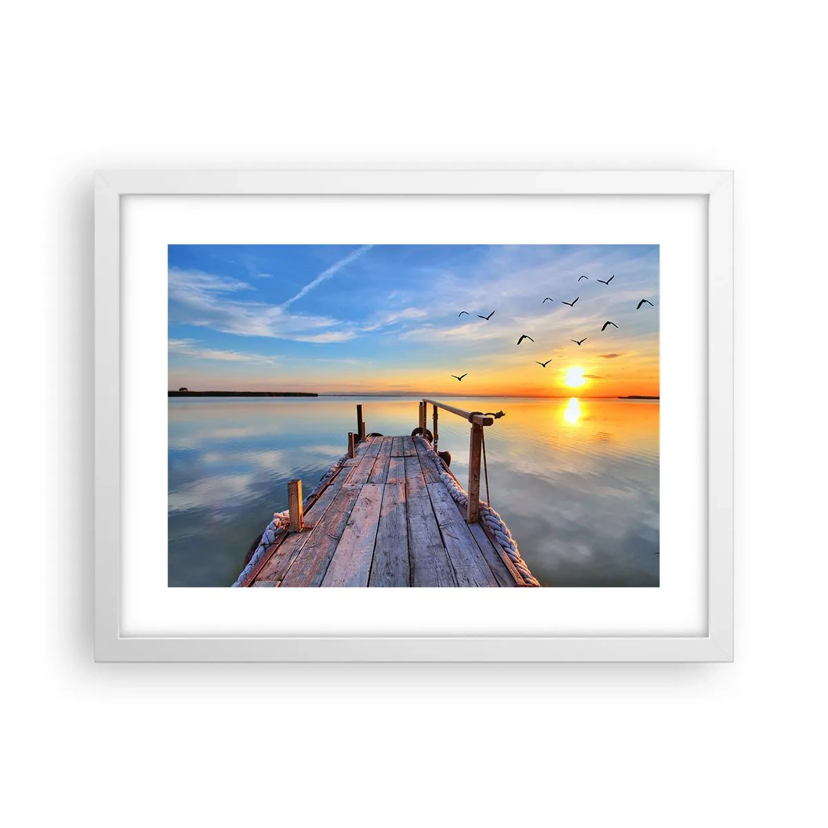 Poster în ramă albă - Mergând înainte spre soare - 40x30 cm