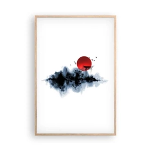 Poster în ramă de stejar deschis - O vedere japoneză - 61x91 cm