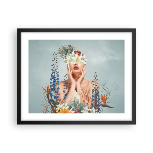 Poster în ramă neagră - Femeia floare - 50x40 cm